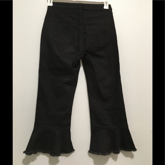 Topshop Moto Dree Cropped Kick Flare Black Jeans F. - Picture 6 of 16